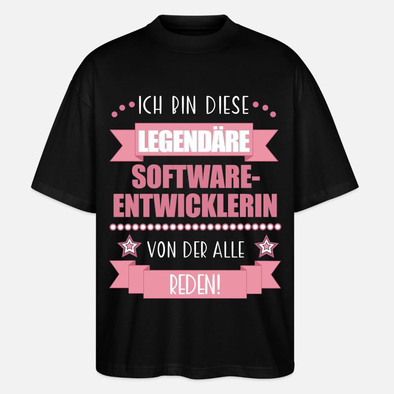 Softwareentwicklerin Codeexpertin süßes Geschenk - Stanley/Stella Oversized Unisex Bio T-Shirt Blaster 2.0 - Schwarz