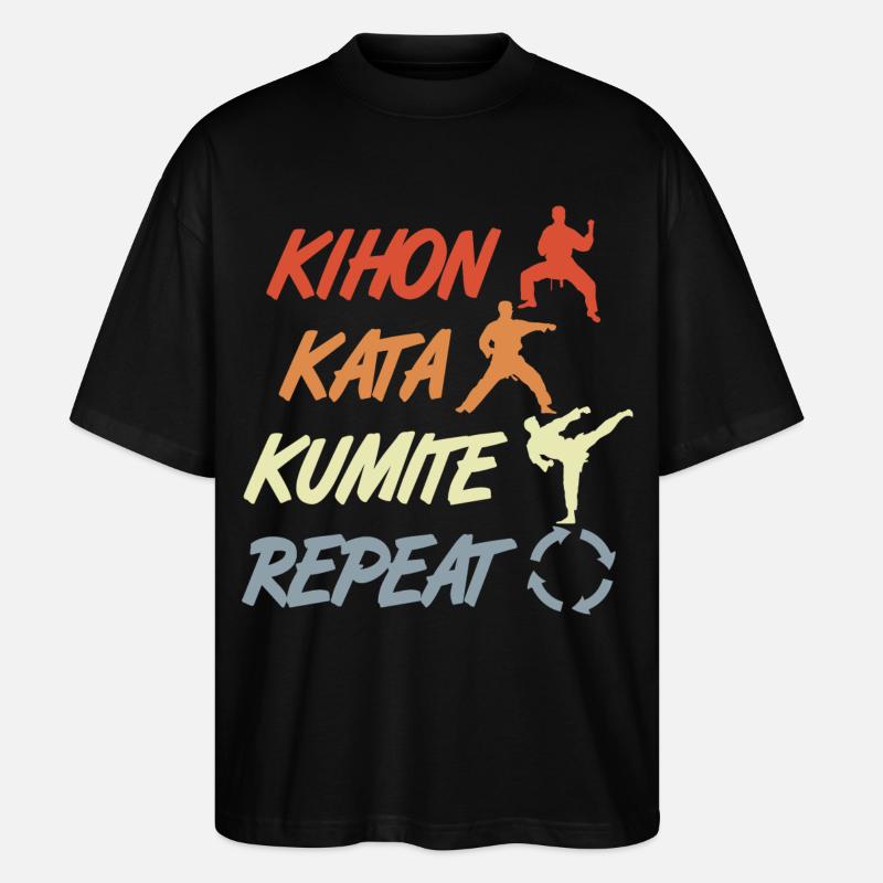 Säulen des Karate - Stanley/Stella Oversized Unisex Bio T-Shirt Blaster 2.0 - Schwarz