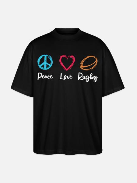 Peace Love Rugby - Stanley/Stella Oversized Unisex Organic T-shirt Blaster 2.0 - black