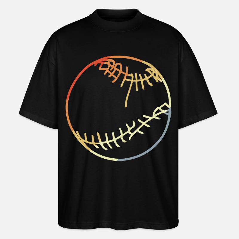 Dessin de balle de baseball - T-shirt bio Blaster 2.0 coupe oversize Stanley/Stella Unisexe - noir