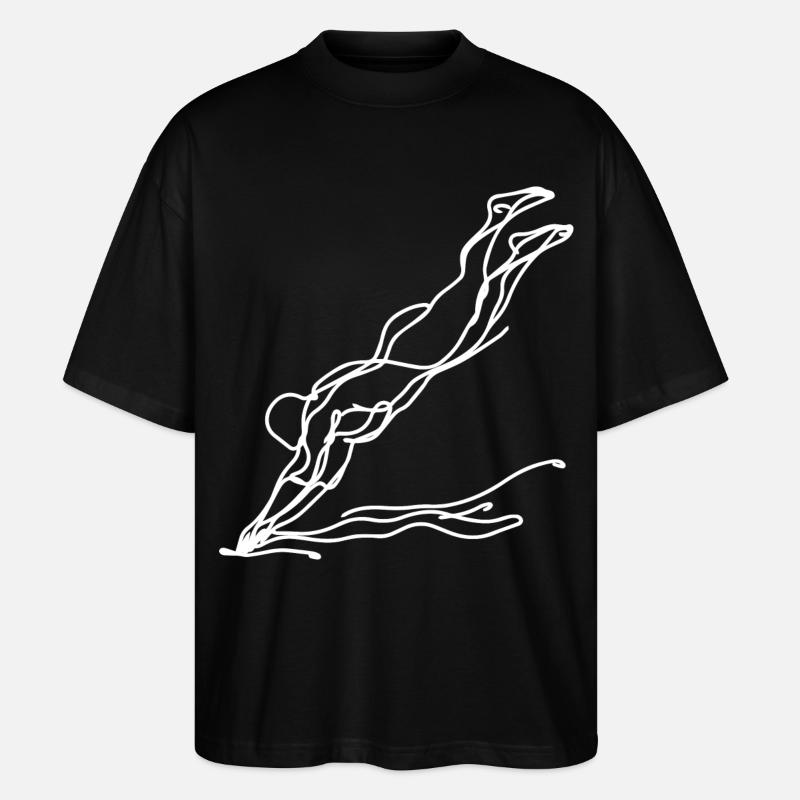 Schwimmer Mädchen Skizze - Stanley/Stella Oversized Unisex Bio T-Shirt Blaster 2.0 - Schwarz