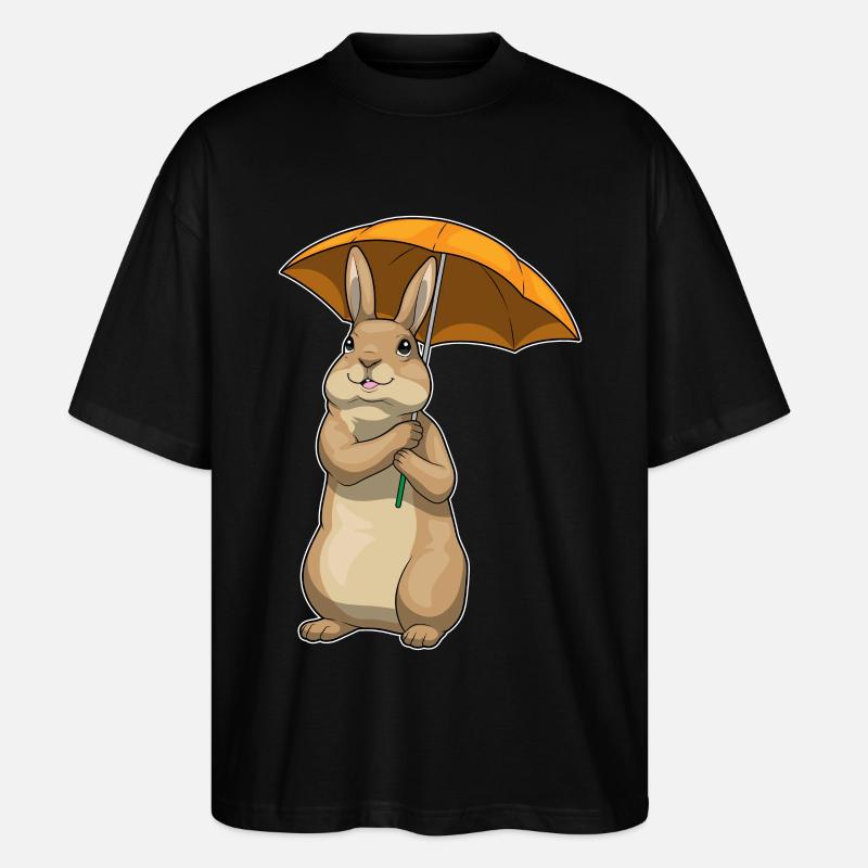 Parapluie de pluie lapin - T-shirt bio Blaster 2.0 coupe oversize Stanley/Stella Unisexe - noir