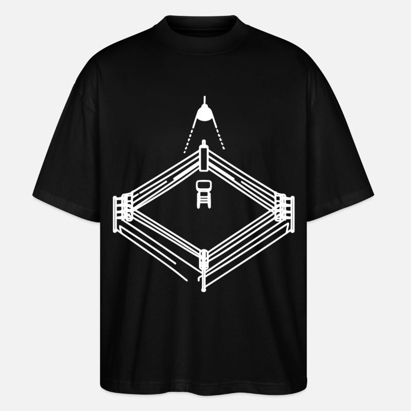 Dessin de ring de boxe - T-shirt bio Blaster 2.0 coupe oversize Stanley/Stella Unisexe - noir