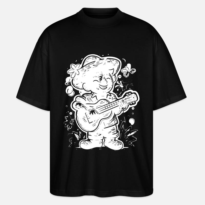 Ukulele Player Graphics - Stanley/Stella Oversized Unisex Organic T-shirt Blaster 2.0 - black