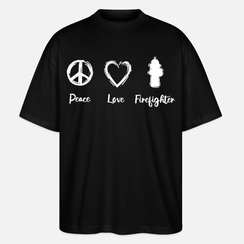 Peace, Dear Fire Brigade - Stanley/Stella Oversized Unisex Organic T-shirt Blaster 2.0 - black