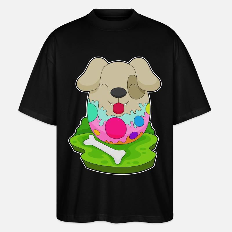 Hund Ostern Osterei - Stanley/Stella Oversized Unisex Bio T-Shirt Blaster 2.0 - Schwarz