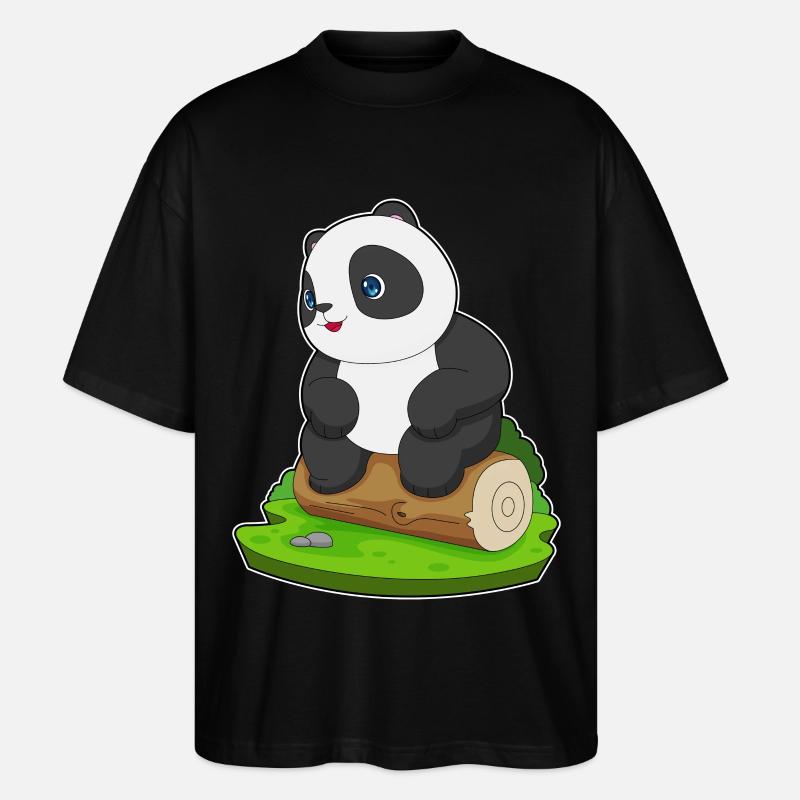 Panda Tree Trunk - Stanley/Stella Oversized Unisex Organic T-shirt Blaster 2.0 - black