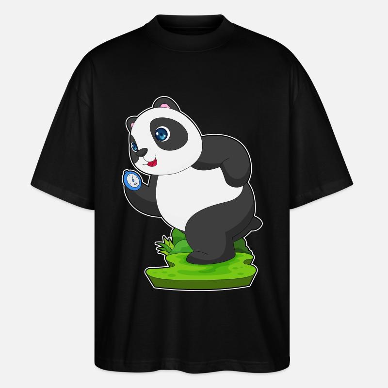 Panda Jogger Chronomètre Jogging - T-shirt bio Blaster 2.0 coupe oversize Stanley/Stella Unisexe - noir
