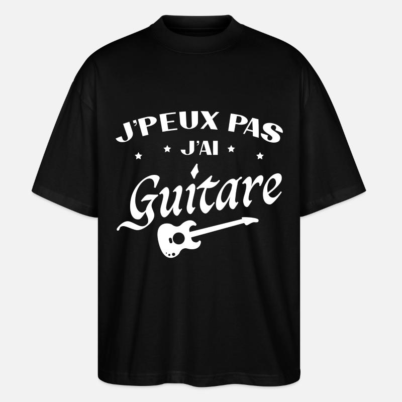 I can't I guitar - Stanley/Stella Oversized Unisex Organic T-shirt Blaster 2.0 - black