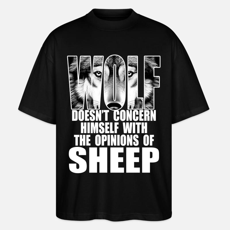 Wolf, stark und unabhängig - Stanley/Stella Oversized Unisex Bio T-Shirt Blaster 2.0 - Schwarz