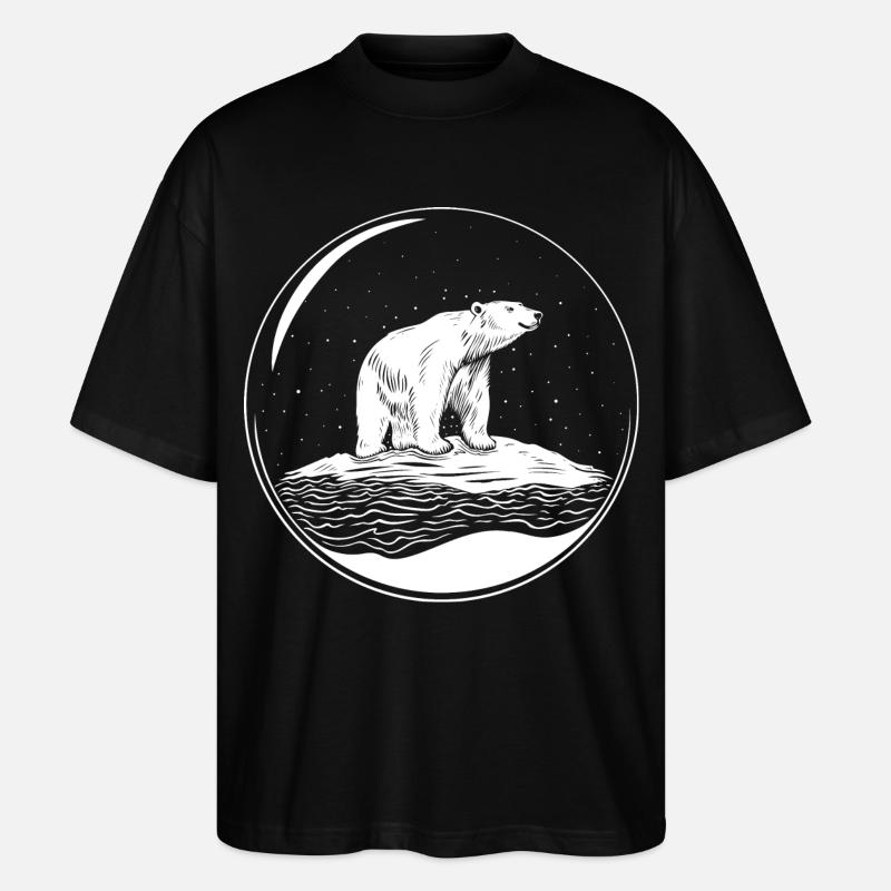 Eisbär auf Eisscholle Save the polarbear - Stanley/Stella Oversized Unisex Bio T-Shirt Blaster 2.0 - Schwarz