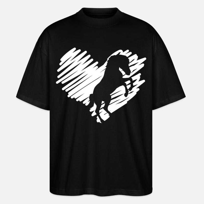 Ich liebe Pferde - Stanley/Stella Oversized Unisex Bio T-Shirt Blaster 2.0 - Schwarz