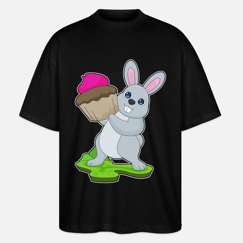 Hase Cupcake - Stanley/Stella Oversized Unisex Bio T-Shirt Blaster 2.0 - Schwarz