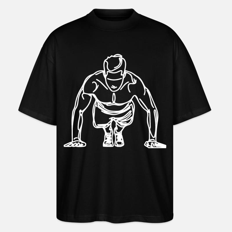 Bodybuilder Skizze - Stanley/Stella Oversized Unisex Bio T-Shirt Blaster 2.0 - Schwarz