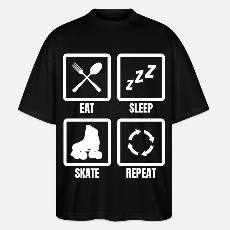 Manger Dormir Patiner Répéter - T-shirt bio Blaster 2.0 coupe oversize Stanley/Stella Unisexe - noir