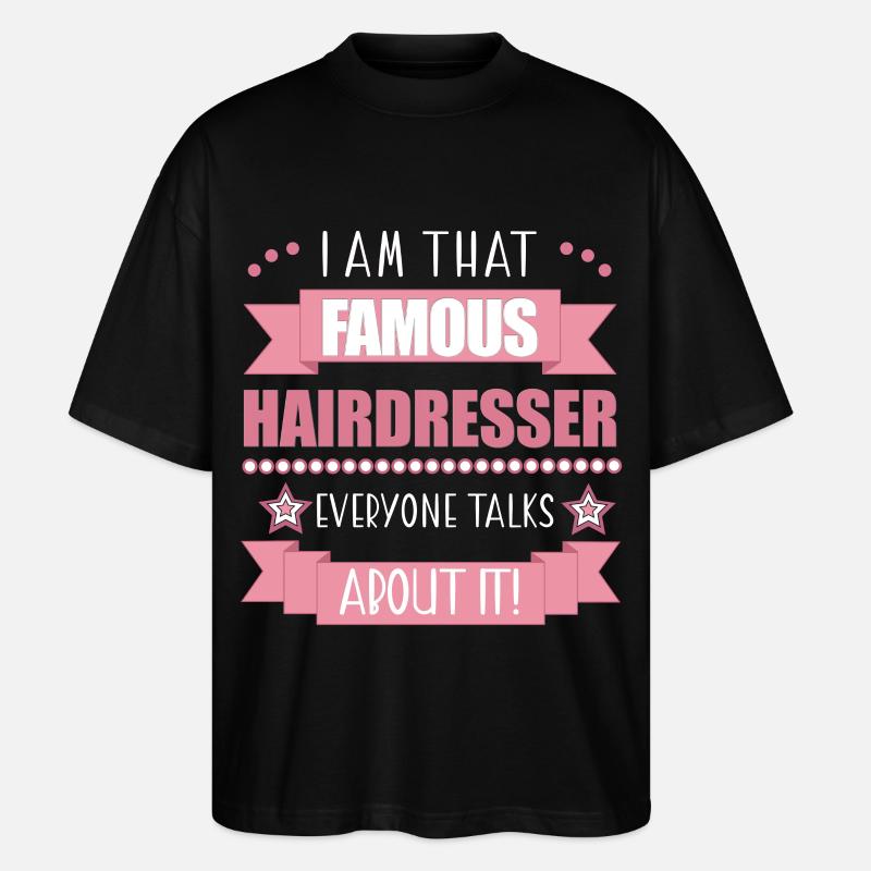 Friseurin Beruf Damen Geschenk - Stanley/Stella Oversized Unisex Bio T-Shirt Blaster 2.0 - Schwarz