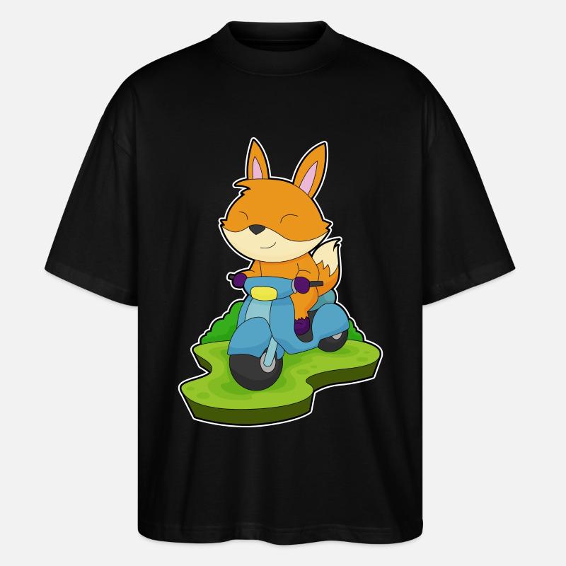 Fuchs Motorroller - Stanley/Stella Oversized Unisex Bio T-Shirt Blaster 2.0 - Schwarz