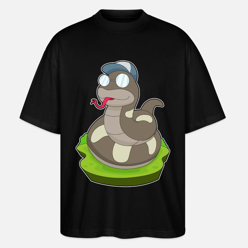 Lunettes Snake - T-shirt bio Blaster 2.0 coupe oversize Stanley/Stella Unisexe - noir