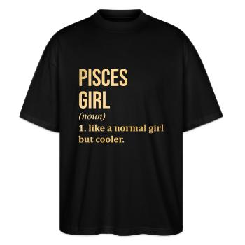 Pisces - Stanley/Stella Oversized Unisex Organic T-shirt Blaster 2.0 - black - Front - Alina (178cm) & Michal (187cm)