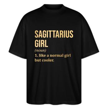 Sagittaire - T-shirt bio Blaster 2.0 coupe oversize Stanley/Stella Unisexe - noir - Devant - Alina (178cm) & Michal (187cm)