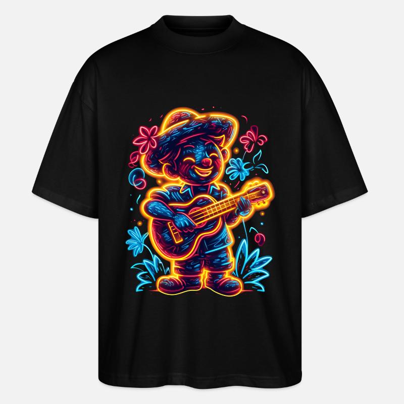 Ukulele Retrowave - Stanley/Stella Oversized Unisex Bio T-Shirt Blaster 2.0 - Schwarz
