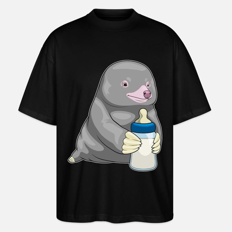 Mole Lait de biberon - T-shirt bio Blaster 2.0 coupe oversize Stanley/Stella Unisexe - noir