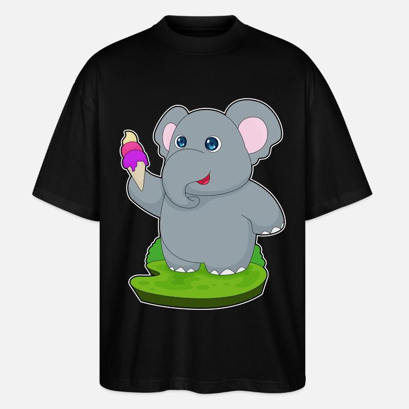 Elefant Waffeleis - Stanley/Stella Oversized Unisex Bio T-Shirt Blaster 2.0 - Schwarz