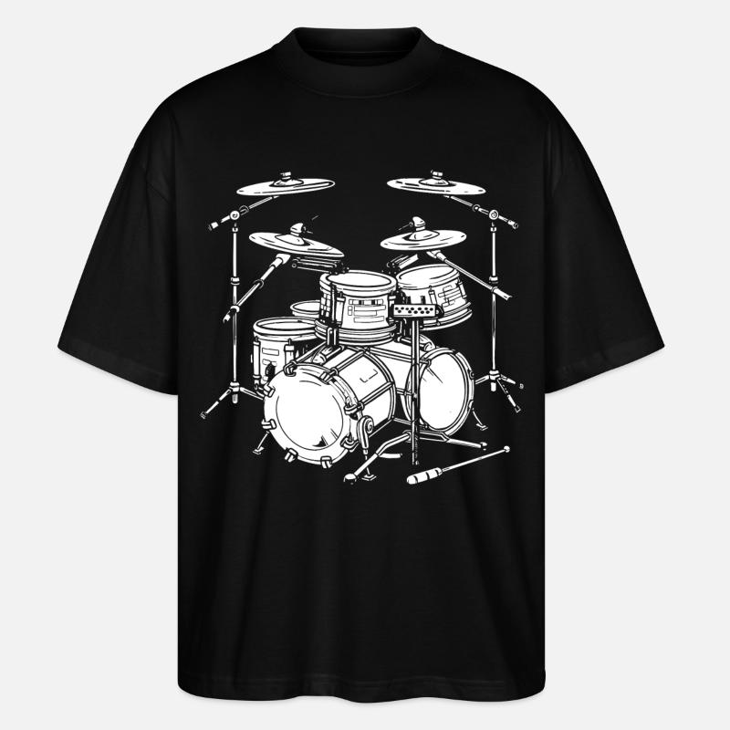 Graphismes de batterie - T-shirt bio Blaster 2.0 coupe oversize Stanley/Stella Unisexe - noir