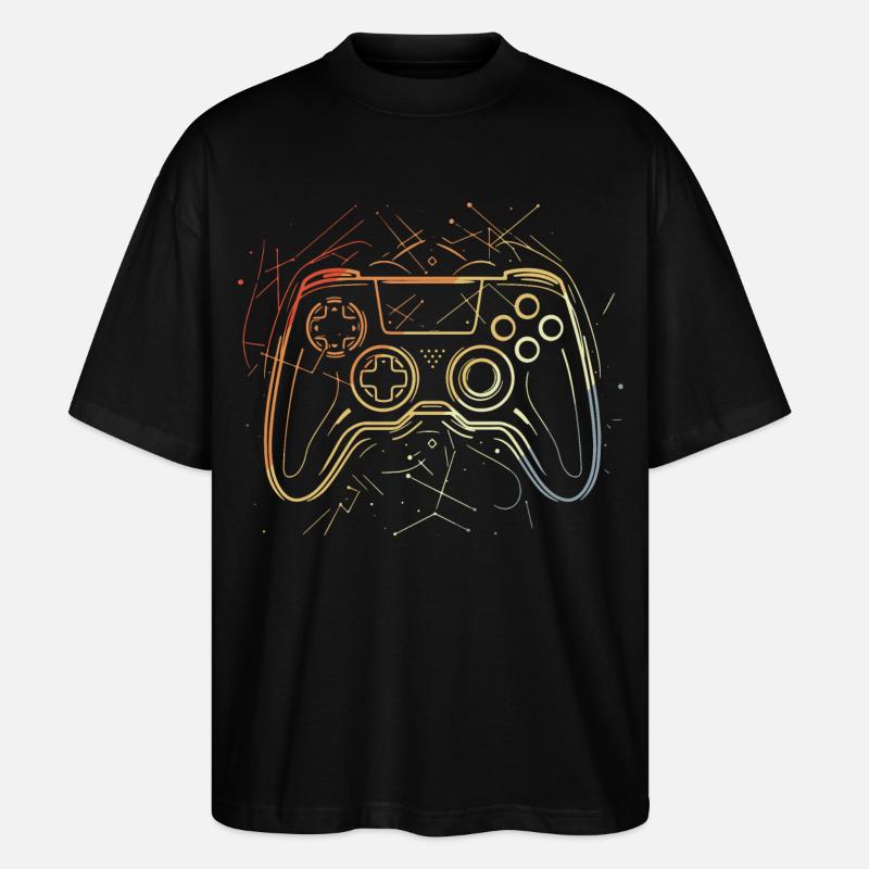 Gaming Controller Skizze Retro - Stanley/Stella Oversized Unisex Bio T-Shirt Blaster 2.0 - Schwarz