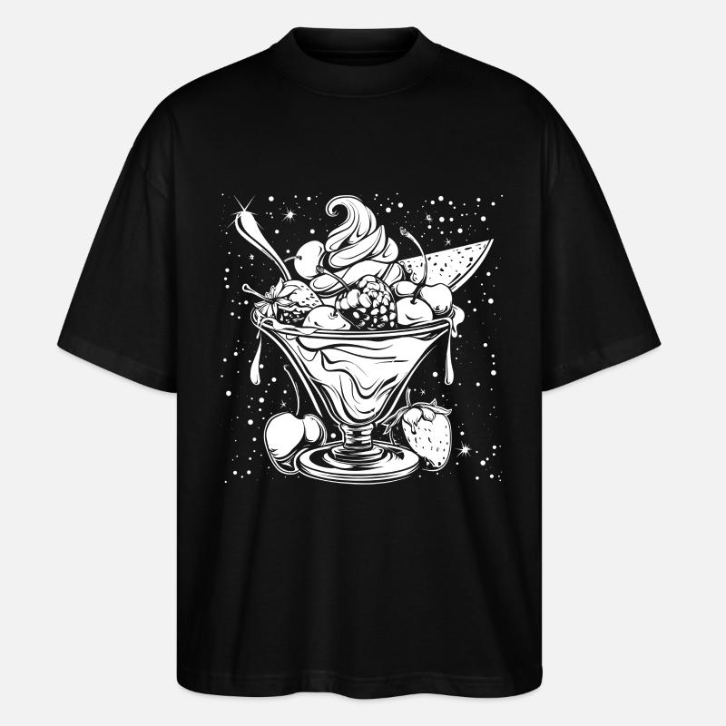 Dessin de coupe glacée - T-shirt bio Blaster 2.0 coupe oversize Stanley/Stella Unisexe - noir
