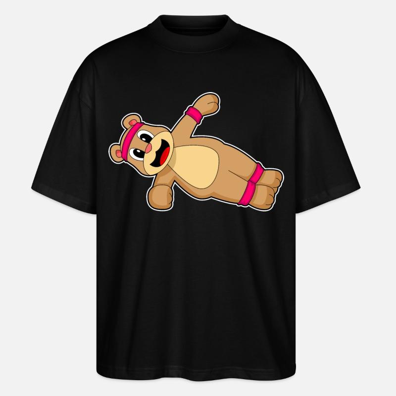 Entraînement abdominal Bear Culturisme - T-shirt bio Blaster 2.0 coupe oversize Stanley/Stella Unisexe - noir