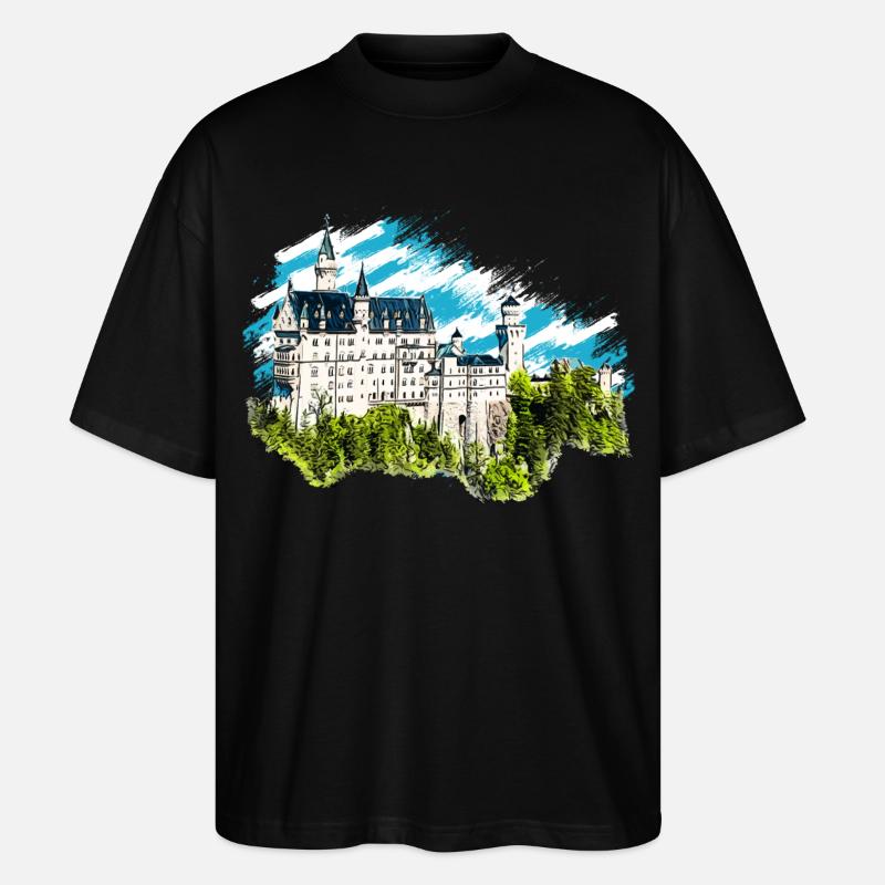 Schloss Neuschwanstein - Stanley/Stella Oversized Unisex Bio T-Shirt Blaster 2.0 - Schwarz