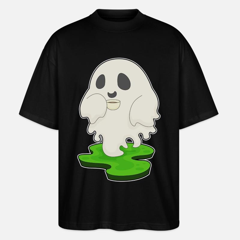 Geist Halloween Kaffee - Stanley/Stella Oversized Unisex Bio T-Shirt Blaster 2.0 - Schwarz