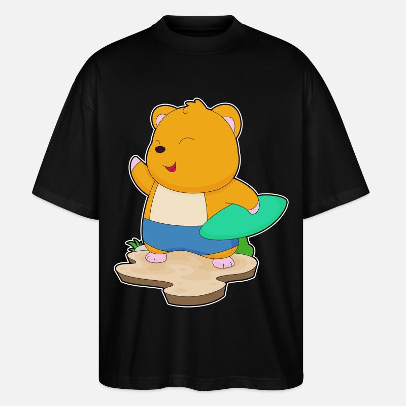 Hamster Surfer Planche de surf - T-shirt bio Blaster 2.0 coupe oversize Stanley/Stella Unisexe - noir