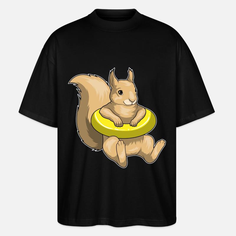 Eichhörnchen Schwimmen Schwimmring - Stanley/Stella Oversized Unisex Bio T-Shirt Blaster 2.0 - Schwarz