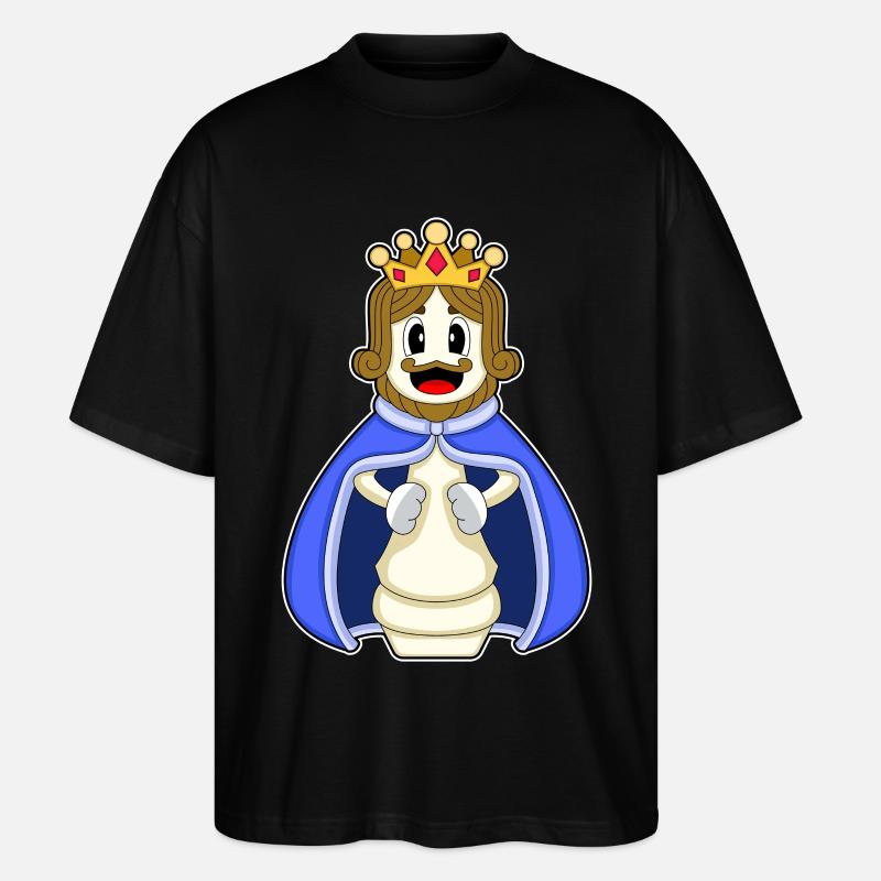 Schachfigur König Schach - Stanley/Stella Oversized Unisex Bio T-Shirt Blaster 2.0 - Schwarz