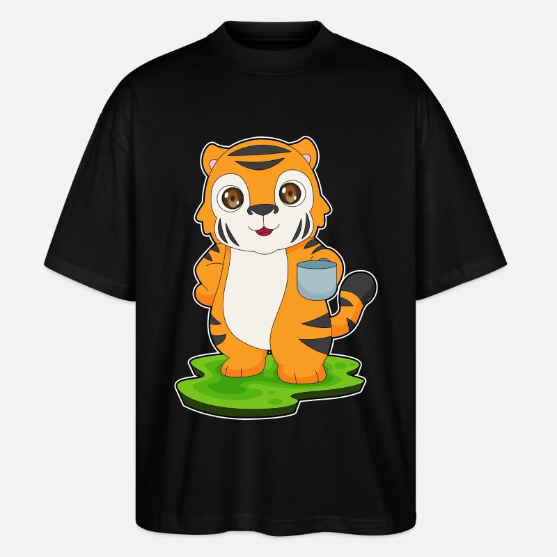 Tiger Kaffee Tasse - Stanley/Stella Oversized Unisex Bio T-Shirt Blaster 2.0 - Schwarz