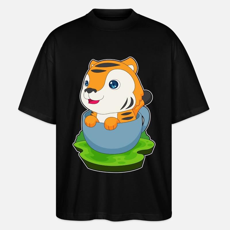 Tiger Mug - Stanley/Stella Oversized Unisex Organic T-shirt Blaster 2.0 - black