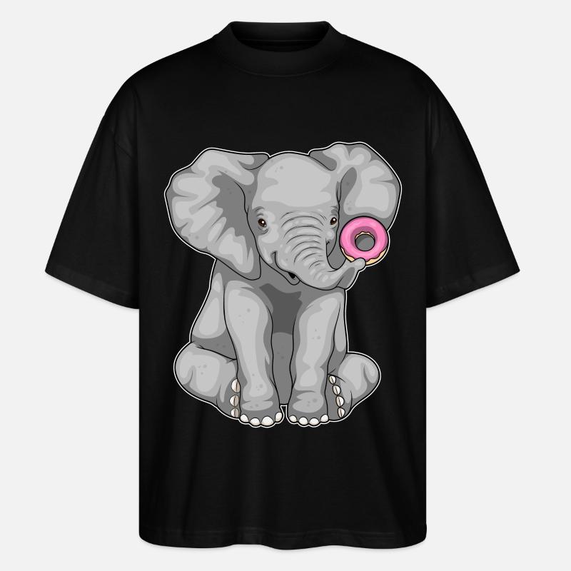 Beignet éléphant - T-shirt bio Blaster 2.0 coupe oversize Stanley/Stella Unisexe - noir