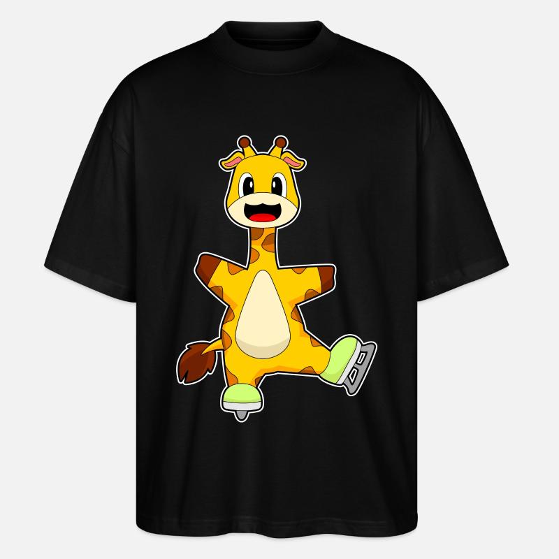 Giraffe Eislaufen Schlittschuhe - Stanley/Stella Oversized Unisex Organic T-shirt Blaster 2.0 - black