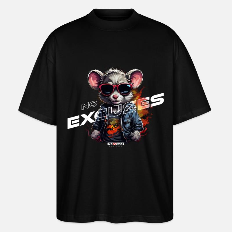 No Excuses - Stanley/Stella Oversized Unisex Bio T-Shirt Blaster 2.0 - Schwarz