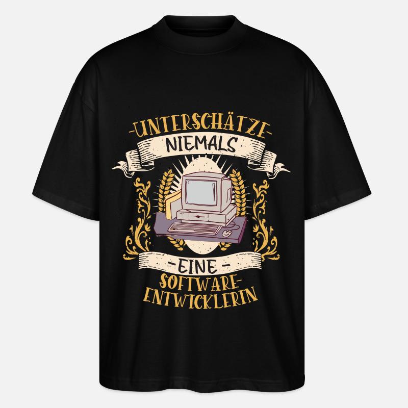 Softwareentwicklerin Geschenk Code Lustig - Stanley/Stella Oversized Unisex Bio T-Shirt Blaster 2.0 - Schwarz