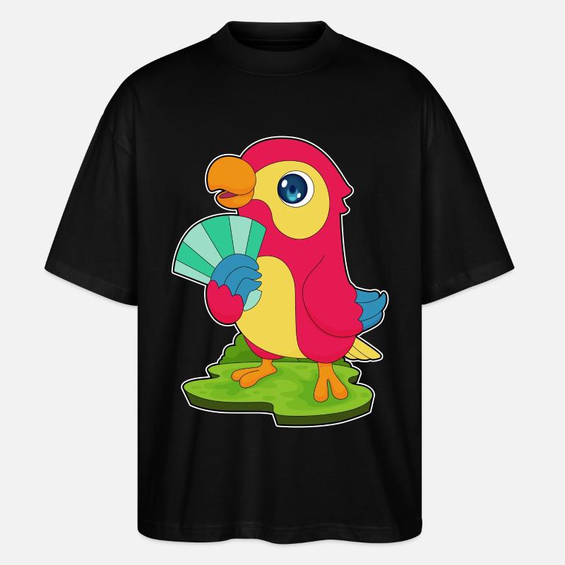 Éventail de main de perroquet - T-shirt bio Blaster 2.0 coupe oversize Stanley/Stella Unisexe - noir