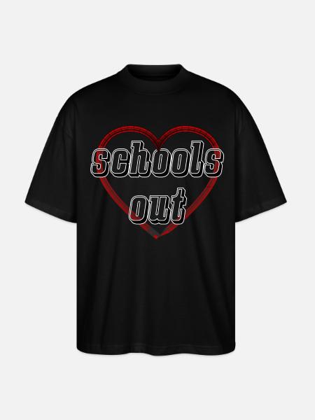 Pencil Heart schools out - School out - Stanley/Stella Oversized Unisex Organic T-shirt Blaster 2.0 - black