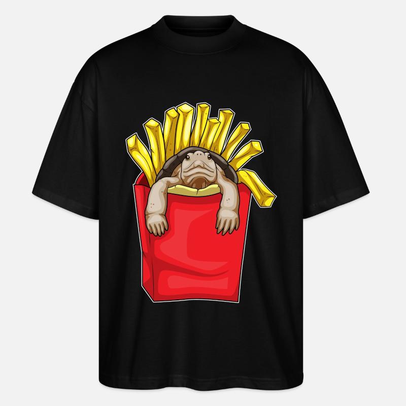 Frites de tortue - T-shirt bio Blaster 2.0 coupe oversize Stanley/Stella Unisexe - noir