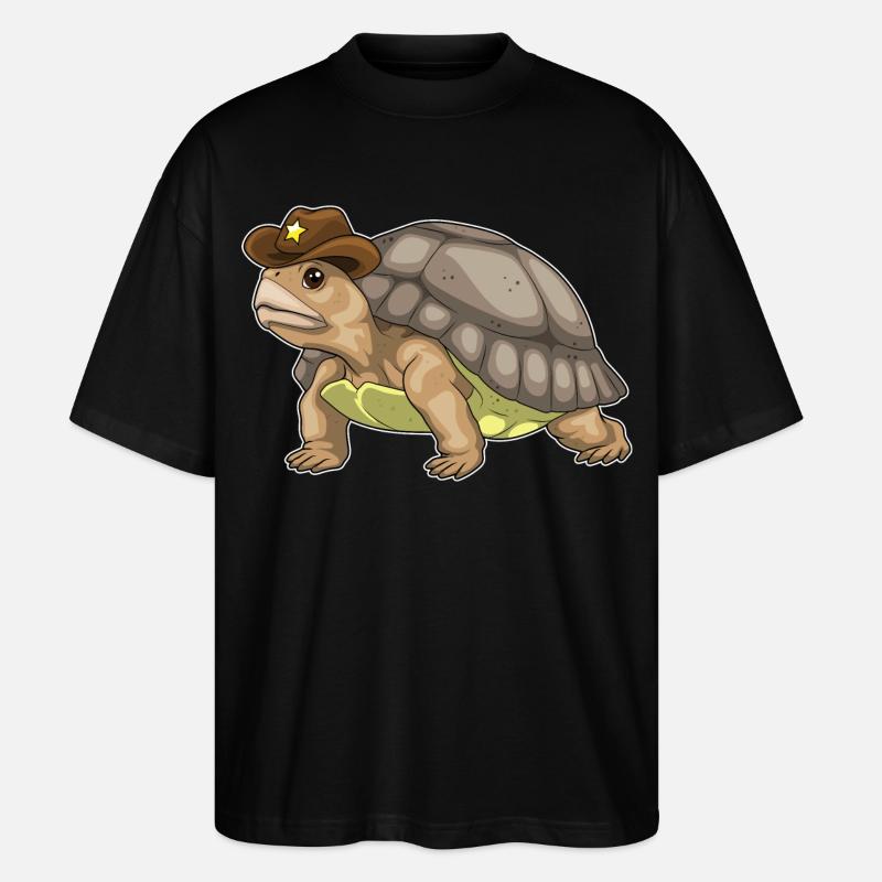 Turtle Sheriff Sheriff's Hat - Stanley/Stella Oversized Unisex Organic T-shirt Blaster 2.0 - black