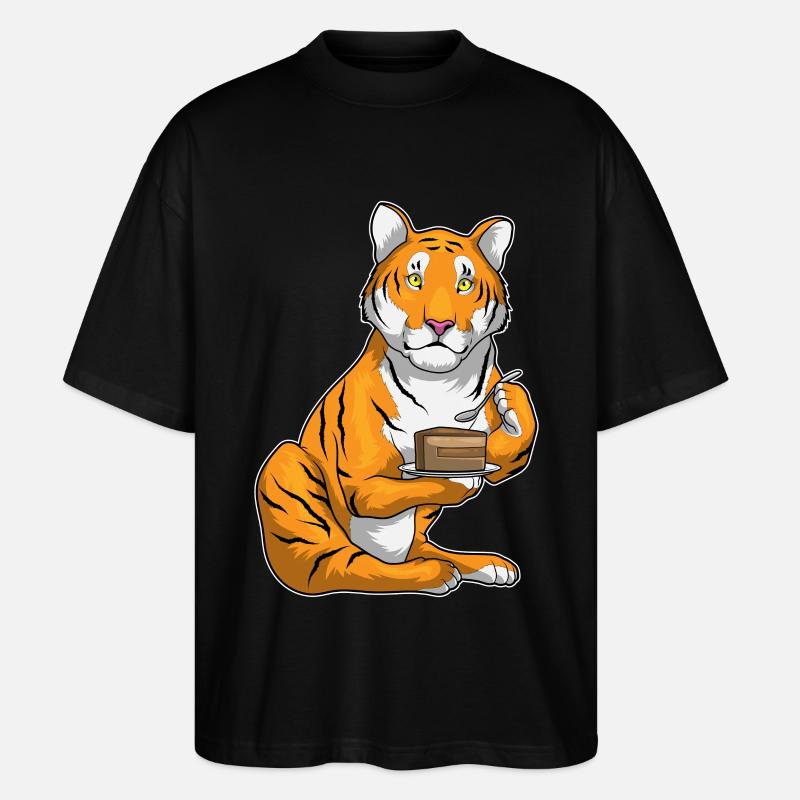 Tiger Cake - Stanley/Stella Oversized Unisex Organic T-shirt Blaster 2.0 - black