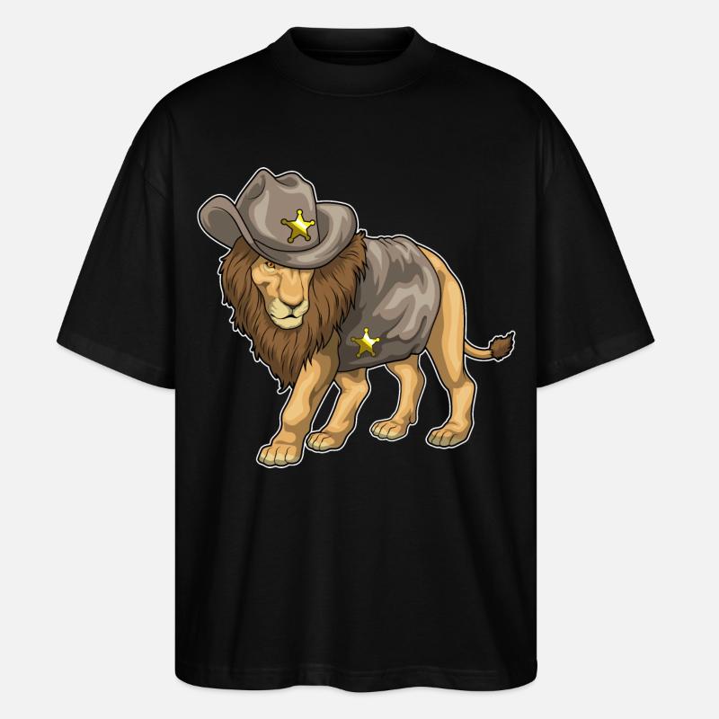 Lion Sheriff Sheriff's Hat - Stanley/Stella Oversized Unisex Organic T-shirt Blaster 2.0 - black