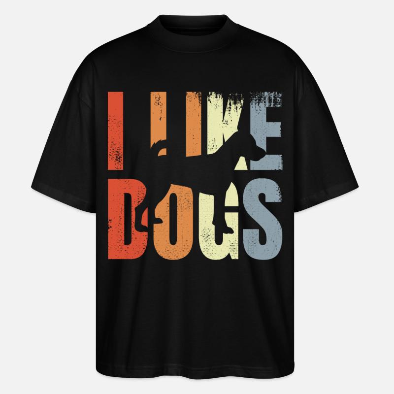 J’aime les chiens - T-shirt bio Blaster 2.0 coupe oversize Stanley/Stella Unisexe - noir
