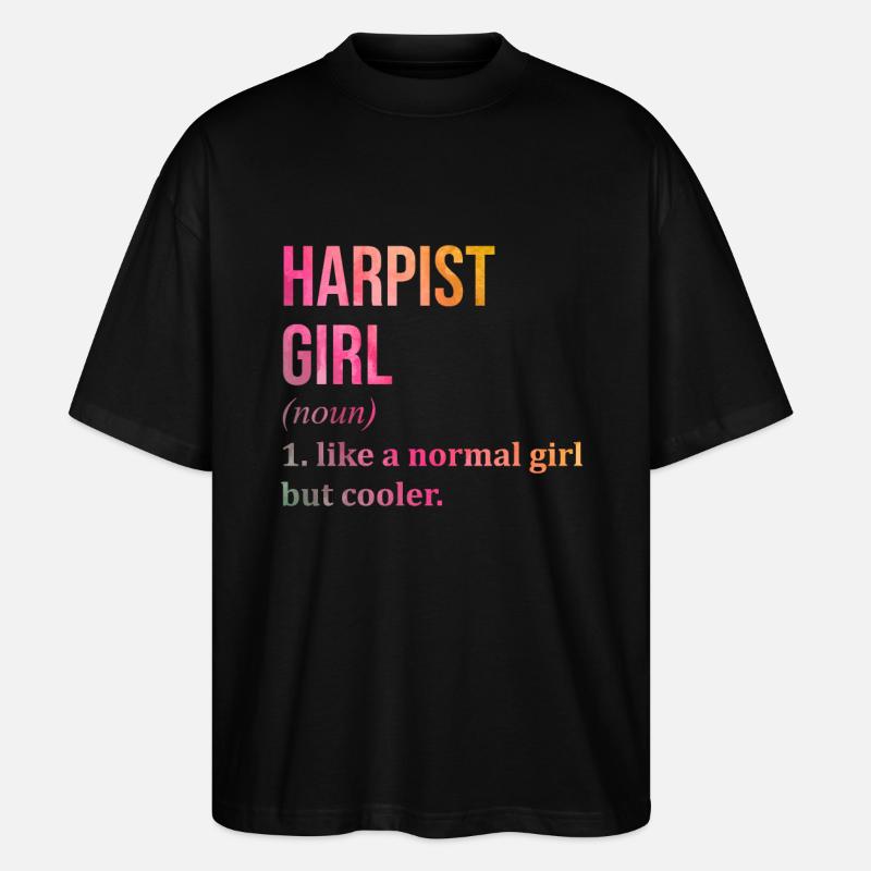 Harfe - Stanley/Stella Oversized Unisex Bio T-Shirt Blaster 2.0 - Schwarz